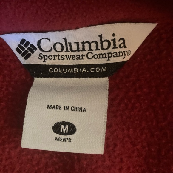 Columbia Burgundy Jacket Fleece Full Zipper - Picture 3 of 4